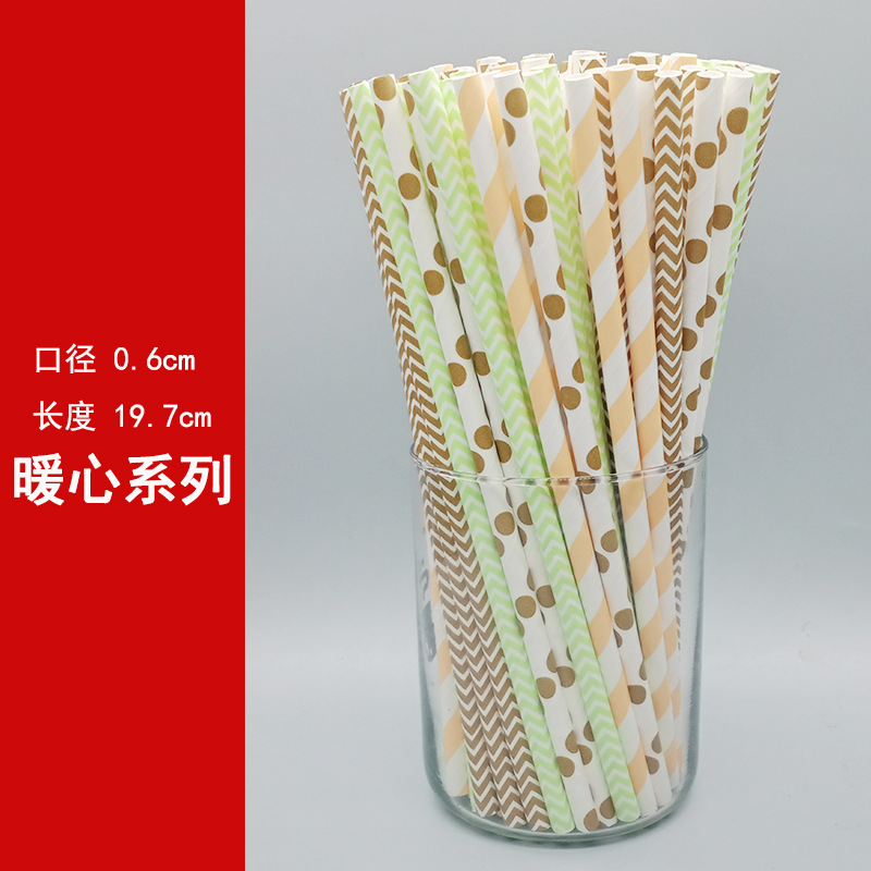 Fábrica en stock al por mayor 100 paja de papel desechable paja degradable combinación