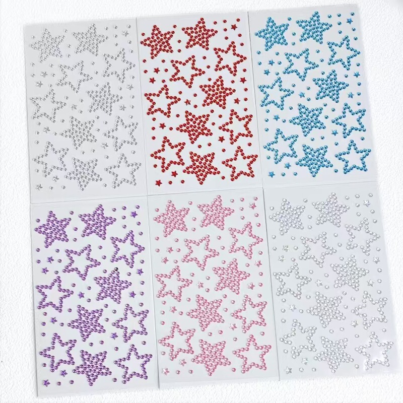 Concert Music Festival Support Laser Star Heart Makeup Sticker Ins Cut Out Star DIY Handmade Account Material Sticker