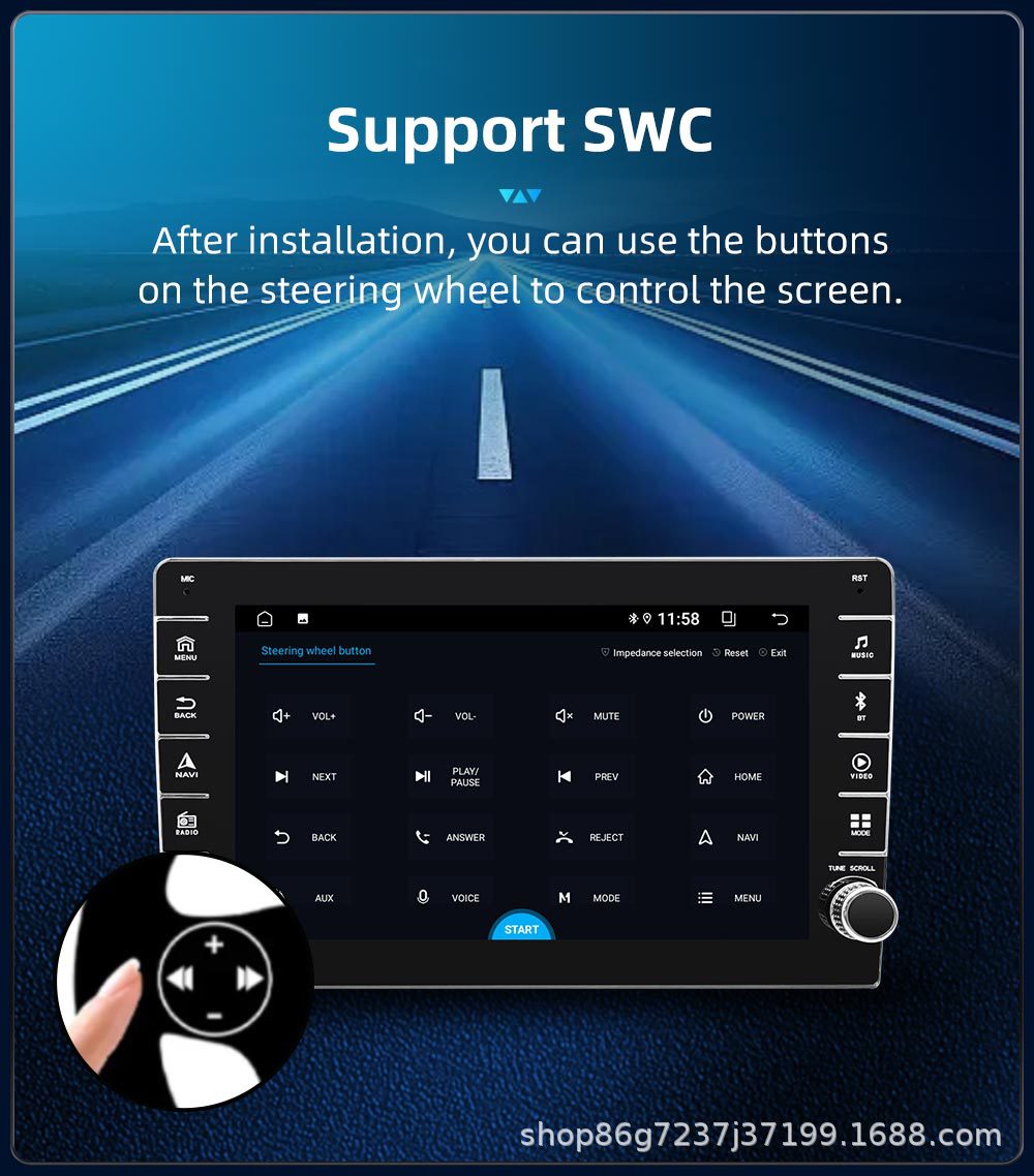 9inch 10inch Android smart car central control large screen navigation supports carplay with versatile frame adapter universal host