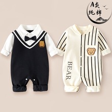 2025秋季新款纯棉长袖婴儿连体衣可爱趣萌宝宝爬服一件代发幼童装