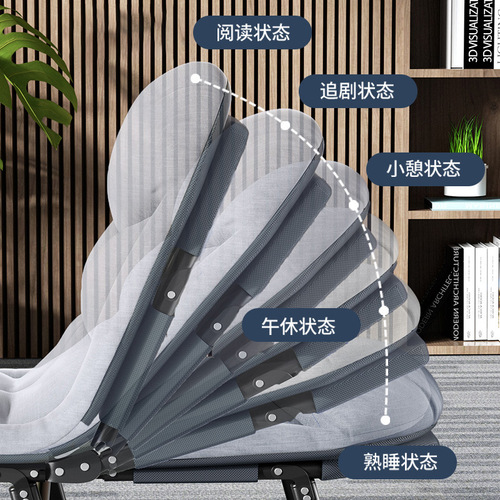 Folding bed, single bed, office recliner, nap bed, folding bed, companion bed, simple and portable, military-style