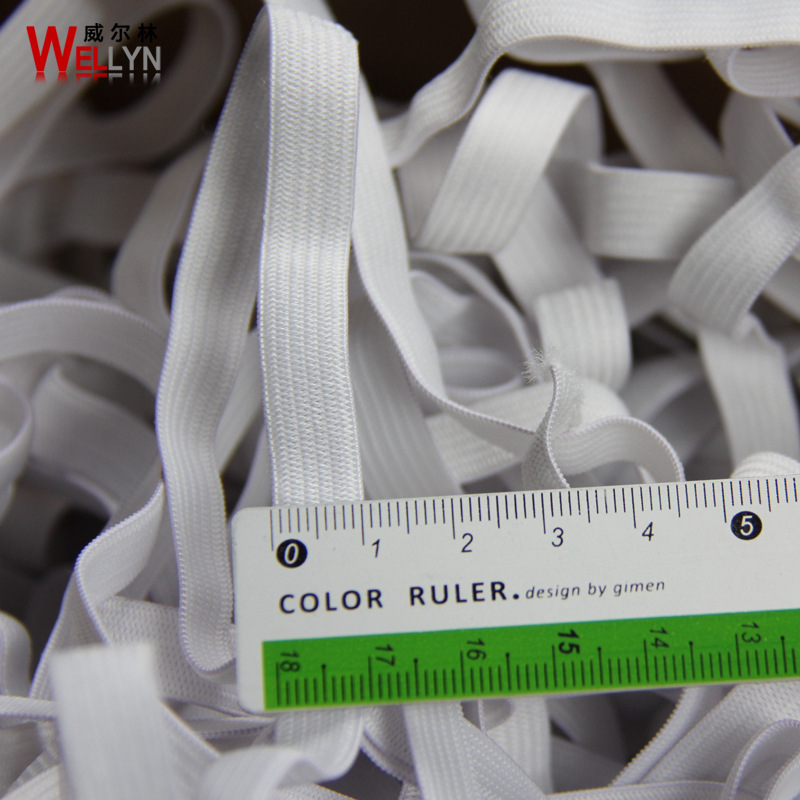 供应服饰钩编松紧带 弹力带白色扁松紧 宽1cm弹力松紧带纺织辅料