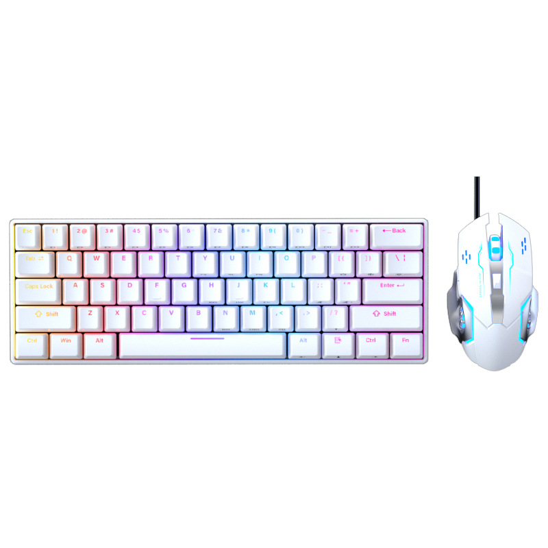 Fábrica directa de cables mecánicos teclado y ratón conjunto Qingxia juegos de deportes electrónicos de oficina computadora portátil al por mayor