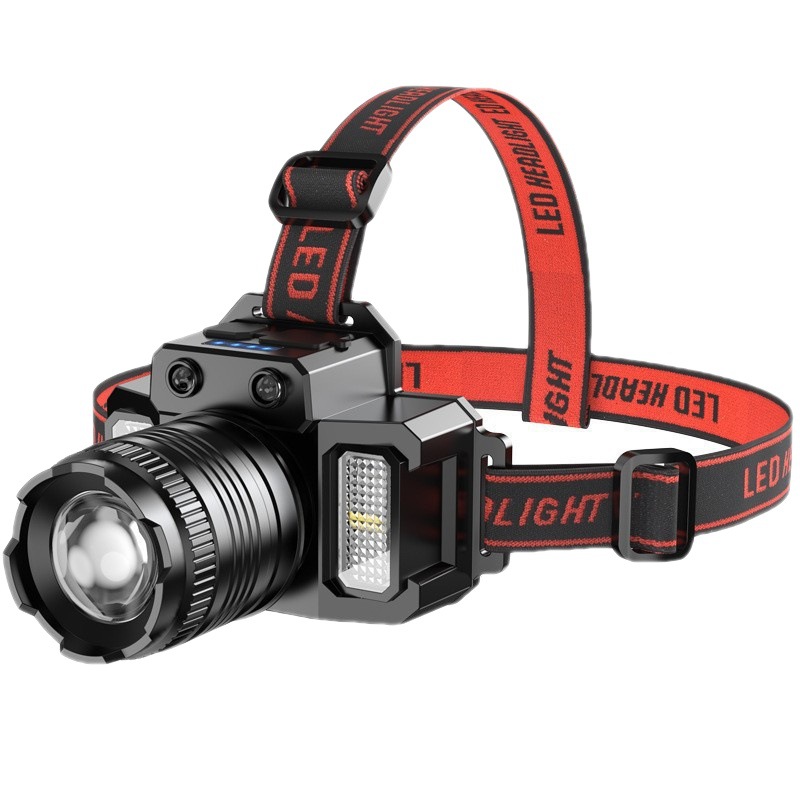 Nueva luz fuerte faro con inducción al aire libre portátil noche pesca lámpara pesca faro zoom remoto LED recargable faro