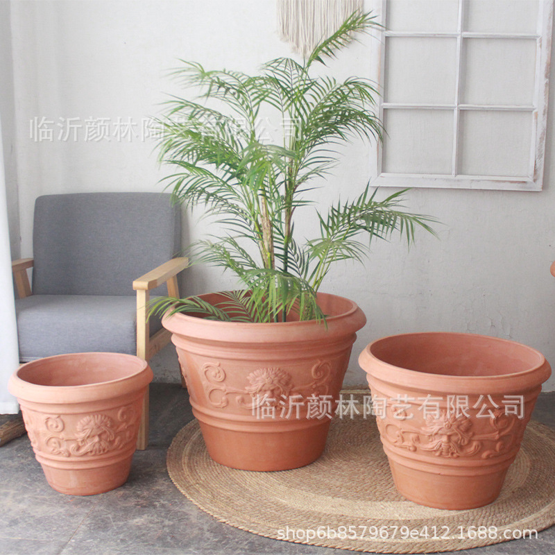 Grandes macetas de cerámica gran maceta de cerámica roja gran maceta de árboles gran maceta de cerámica paisaje gran maceta de cerámica roja comercio exterior gran maceta de lavabo rojo gran