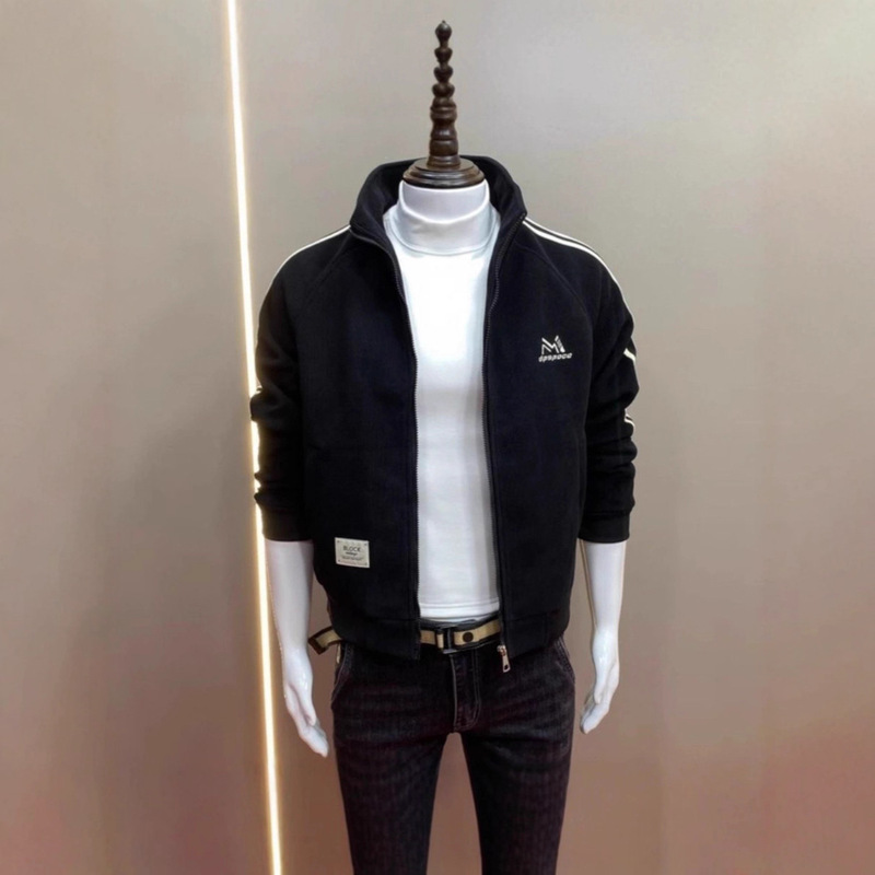 2025 New Casual Embroidered Fashion Versatile Slim Stylish Stand Collar Men's Jacket Trendy Coat Outerwear 2025 New Casual Embroidered Fashion Versatile Slim Stylish Stand Collar Men's Jacket Trendy Coat Outerwear