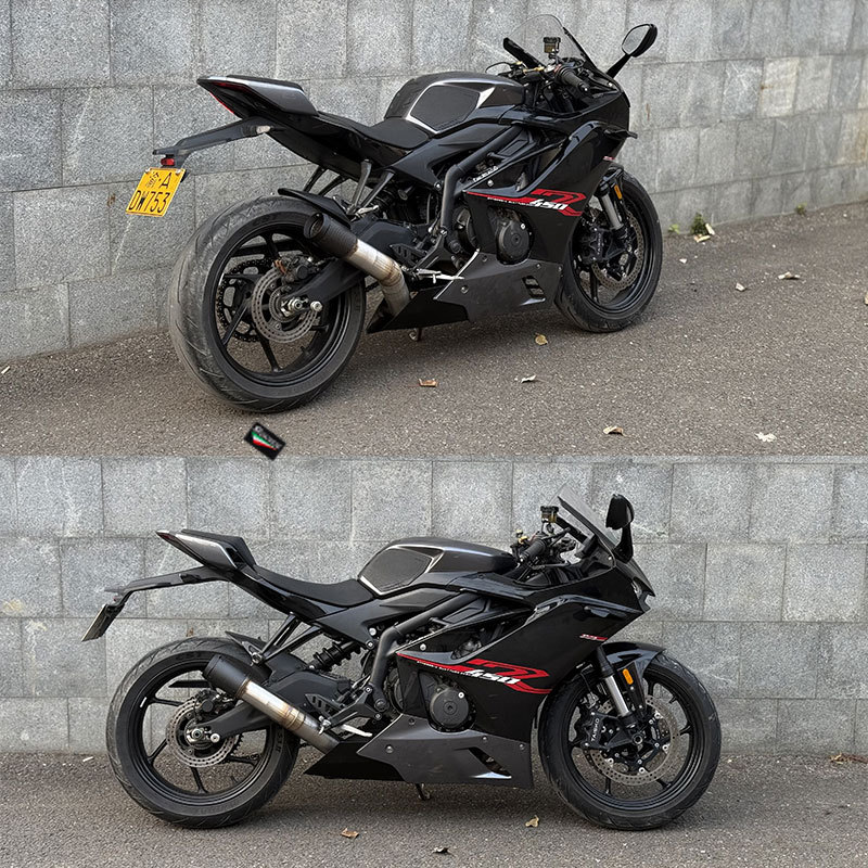 Suitable for motorcycle Excelle 450RR exhaust pipe modification Excelle 450RR side row double pipe 76 thick pipe tail section