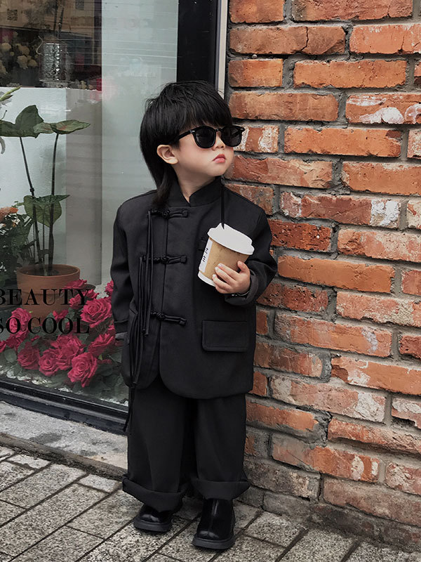 Комплект для мальчиков, осеннее детское ханьфу, китайский стиль, детская одежда