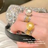 Crooked matte zirconium from pearl, ring with stone, with gem