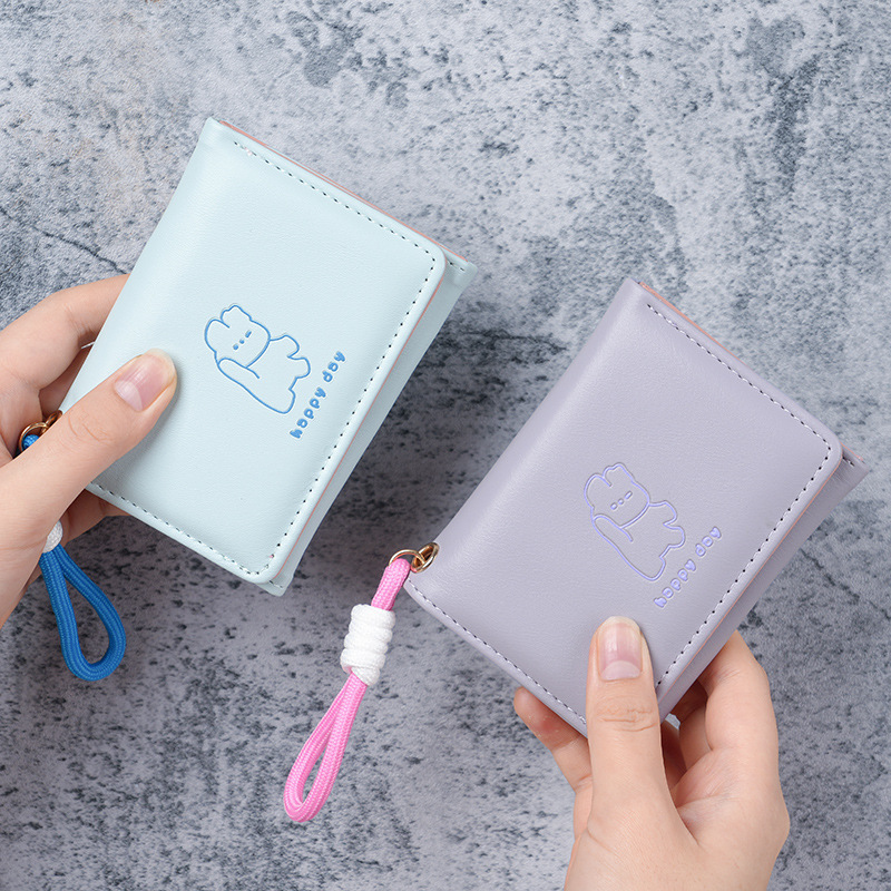 Cute Cartoon Wallet for Students and Children, Coin Purse and Card Holder All-In-One, Anime-Style Foldable Small Wallet, Ins-Style
