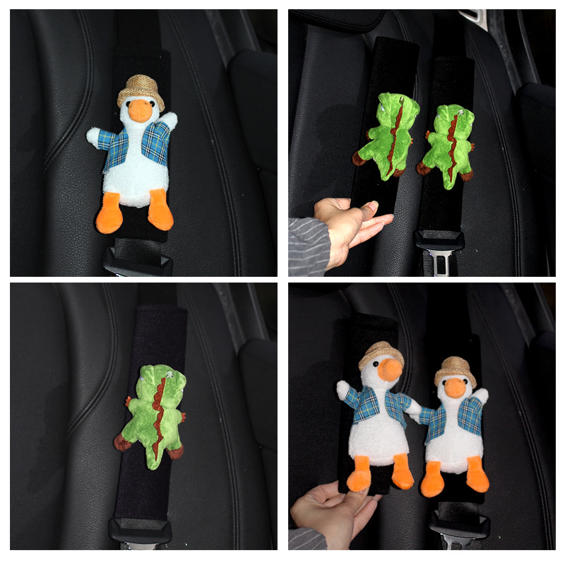 Cartoon Car Seat Belt Shoulder Protector, High-End, Cute, Plush, Anti-Strangle, Soft Car Decorative Shoulder Protector