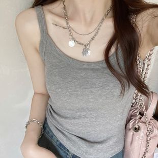Modal Fiber Camisole No. 2088 A-Line Beautiful Back 180-250g Gray Black White Khaki