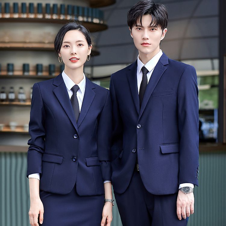 男女职业装同款套装西装工作服女职业气质西服前台工作装女正装