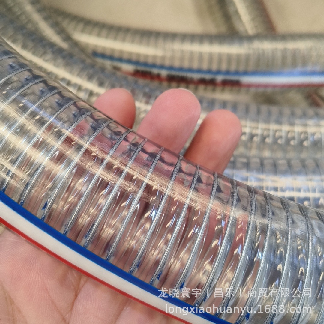 潍坊厂家批发PVC钢丝软管透明耐低温防冻 耐磨抽水抽油塑料软管