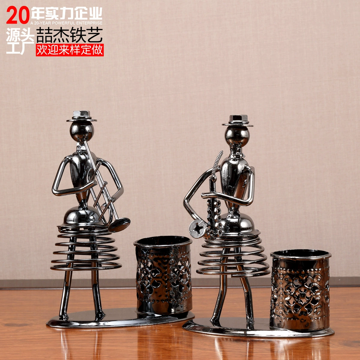 Музыкант из кованого ремесла Художник-ручка Металлическая ручка-ручка для друзей