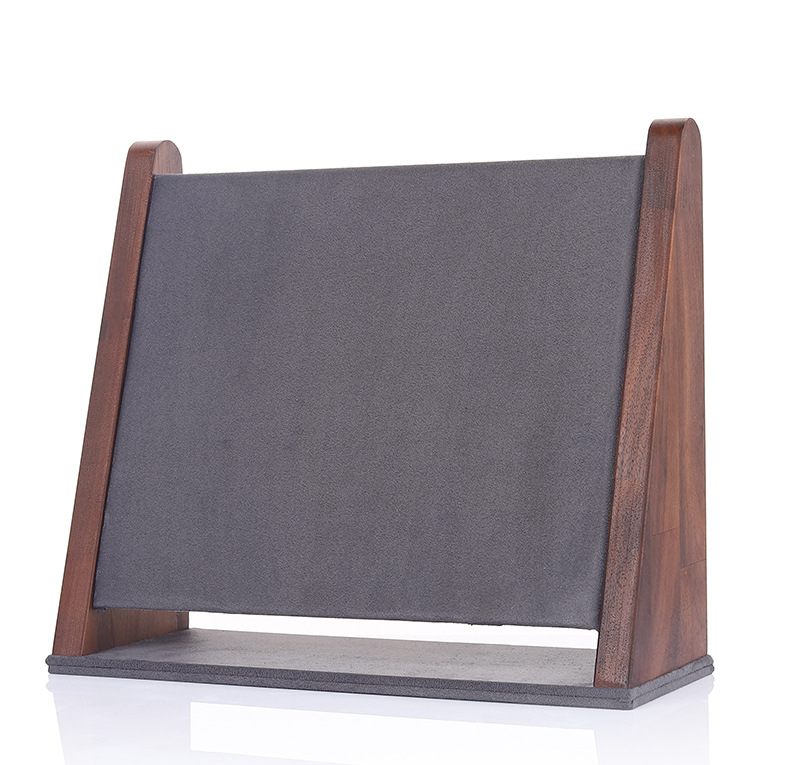 1283g Weight Jewelry Display, Jewelry Rack Classification 1 Piece Quantity Flannel, Walnut Material Modern Style Classic Style Triangle Bevel Flannel Walnut Patchwork Jewelry Display Jewelry Rack