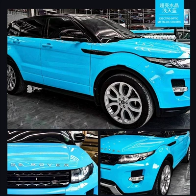 Auto Color Change Film — Car Pet Color Changing Film - pet-crystal-sky-blue-152-17m-roll