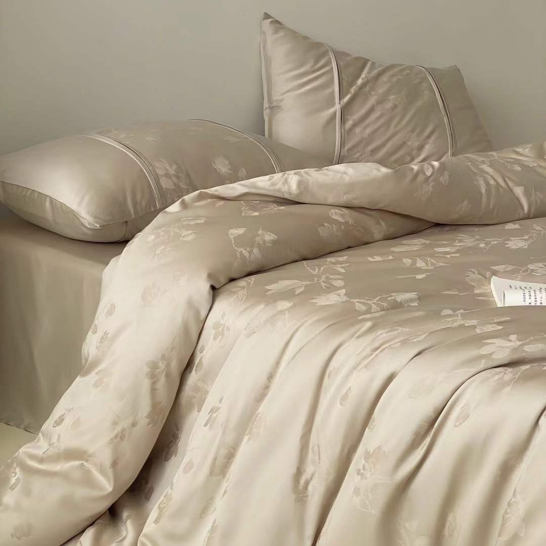 Set lenzuola 4 pezzi in cotone jacquard stile nordico elegante_voghion.com
