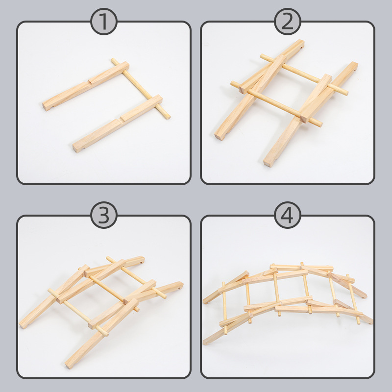 Madera Peili puente piedra puente arco estudiantes de jardín de infantes DIY ciencia pequeña fabricación experimental modelo de ensamblaje juguete de puzzle