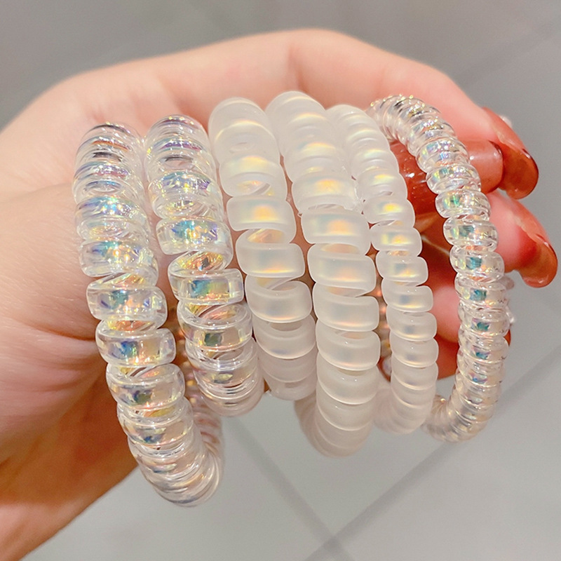 Large telephone cord hair band, high elasticity, durable and not harmful to hair. Internet celebrity, simple hair rope, rubber band, small hair rope for women.