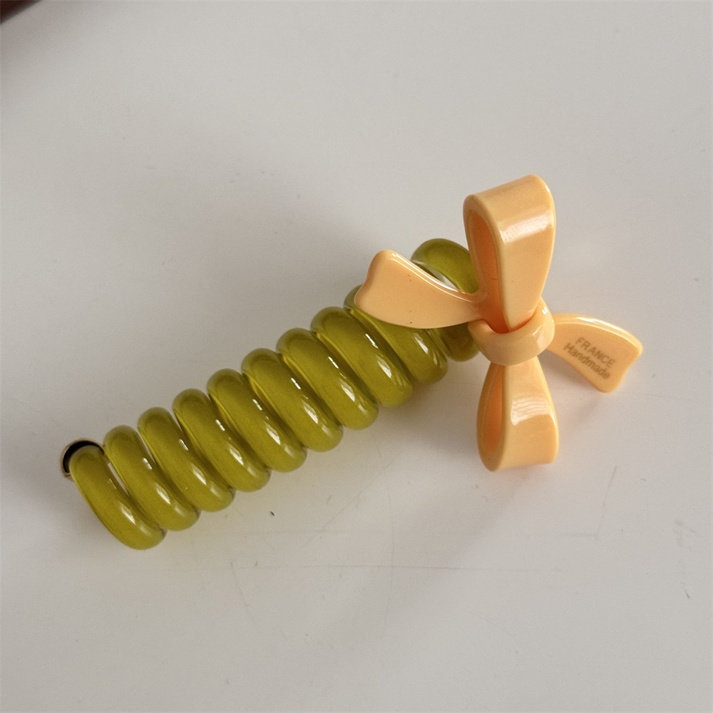 Women's Cute Bow Knot Spiral Resin Acetic Acid Sheets Hair Tie display picture 5