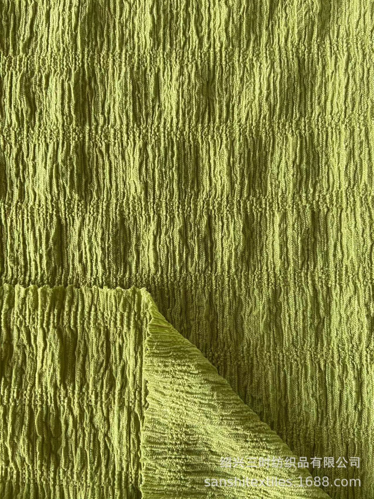 畅销新品 针织经编皱布 经编泡泡布 肌理纹皱布