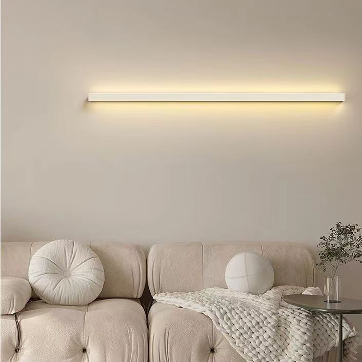 Lámpara lineal LED simple lámpara de pared cabecera dormitorio decoración atmósfera TV pared de fondo lámpara de pared larga lámpara de pared Zhongshan