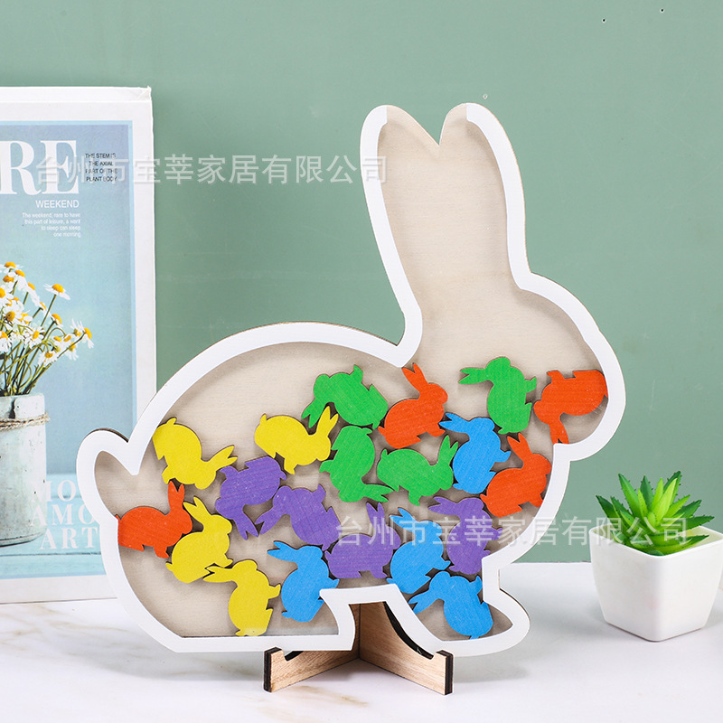 다채로운 누워있는 토끼 누워있는 자세 보상 항아리