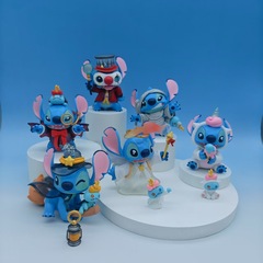 ステッチ面白い日記シリーズ第 2 世代フィギュアリロとスティッチトレンディなおもちゃ人形人形デスクトップ装飾品