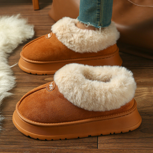 Factory Direct Supply Cross-Border Dropshipping Men and Women Snow Boots for Autumn and Winter Home Use Plush Cotton Shoes Wholesale Small Order Customization