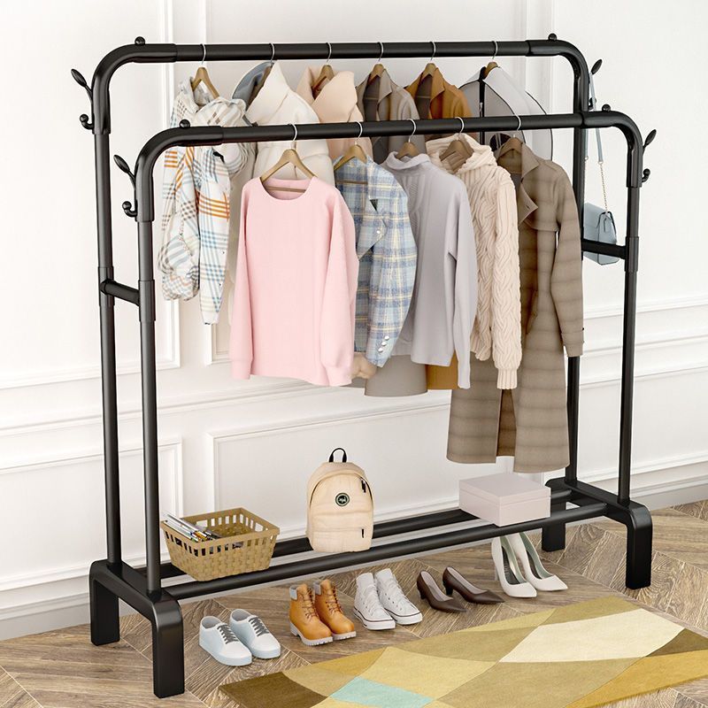 Perchas de doble poste aterrizan perchas domésticas verticales estantes de ropa de dormitorio estantes de ropa de dormitorio de estudiantes estantes de ropa de balcón tendederos image 1