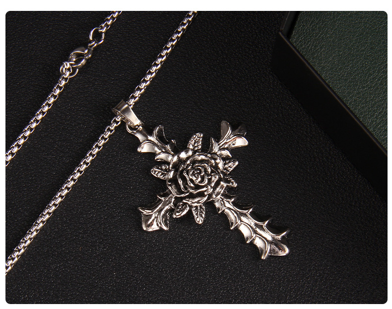 Fashion Cross Stainless Steel Plating Pendant Necklace 1 Piece