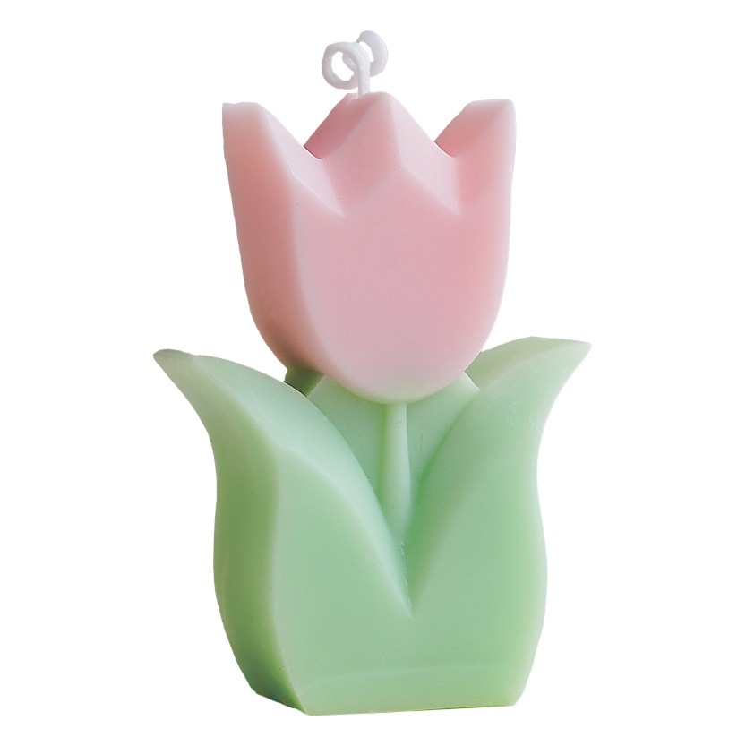 Vela Aromática de Tulipán Hecha a Mano, Regalo para Día del Maestro, Forma de Flor, Al por Mayor