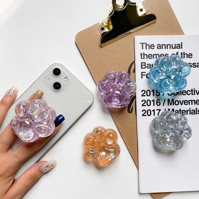 Dijiao Cat Claw Sparkling Pink Sequins Colorful Small Unique Creative Phone Airbag Air Cushion Desktop Japanese and_voghion.com