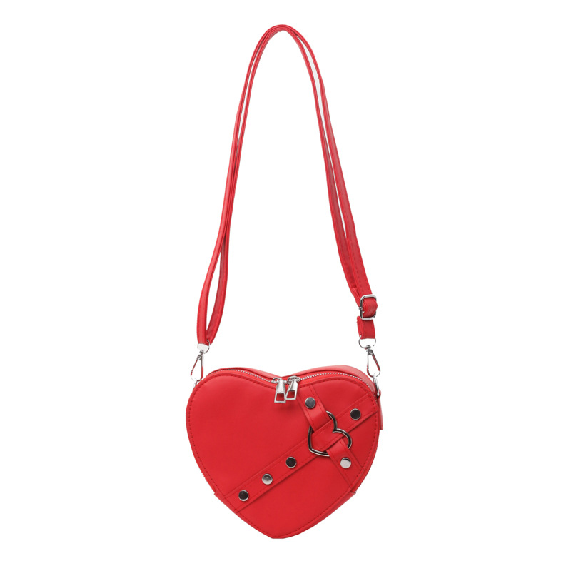 Internet celebridad personalizada de moda del todo-fósforo de color sólido en forma de corazón bolsa de costura bolsa de las mujeres nicho diseño crossbody hombro bolsa de las axilas