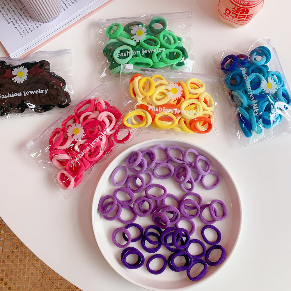 50 Pieces Of Korean Cute Candy Color Hair Rope display picture 3