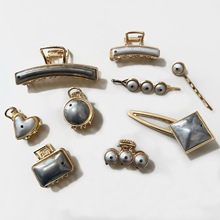 手工宋锦发夹diy配件抓夹小边夹碎发夹空托布艺镶嵌底托刘海夹