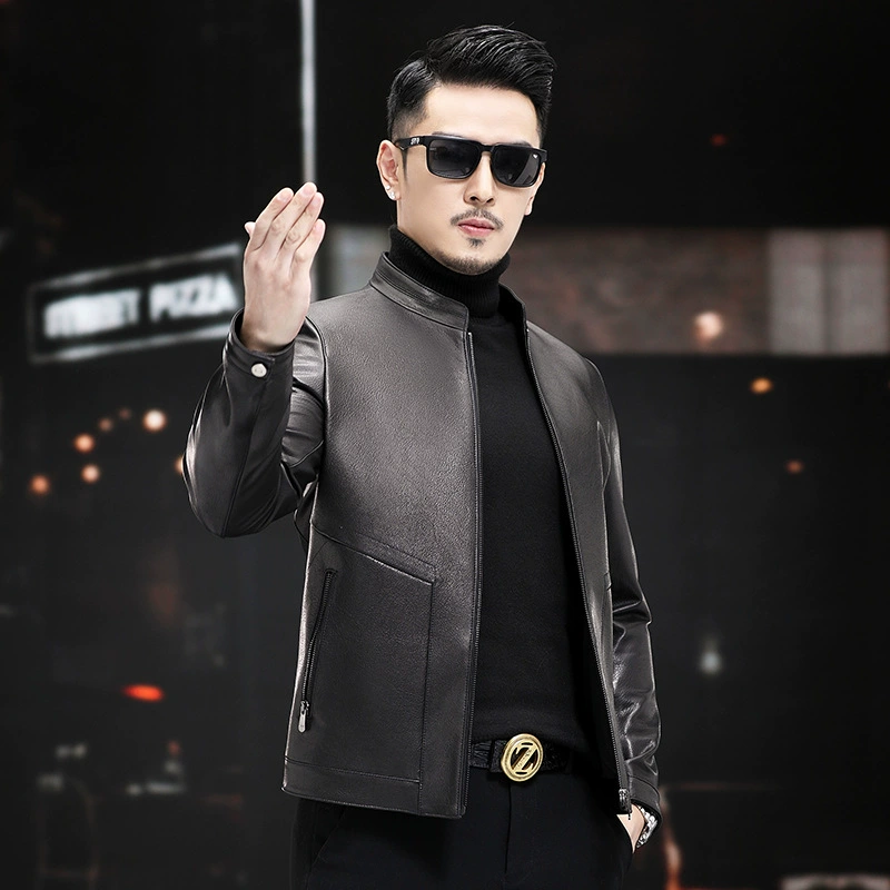 Jacket for leisure, genuine leather