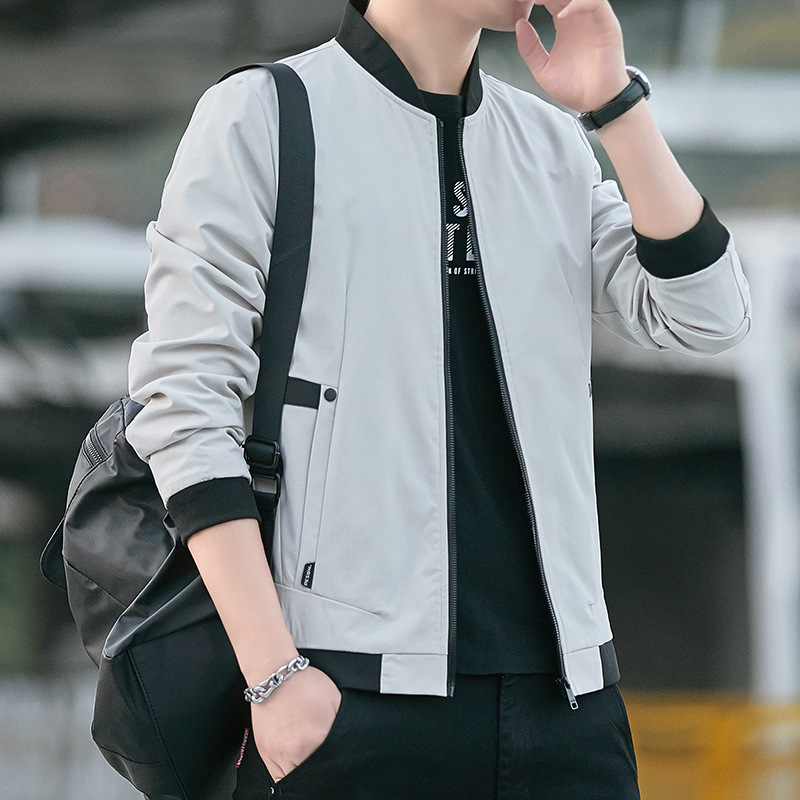 Primavera y otoño 2023 nuevo estilo coreano de moda guapo chaqueta casual hombres béisbol cuello superior fábrica al por mayor