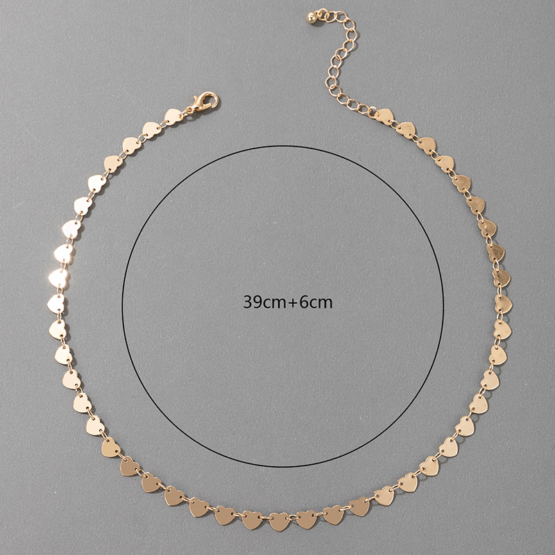 wholesale simple heart-shape chain necklace nihaojewelry