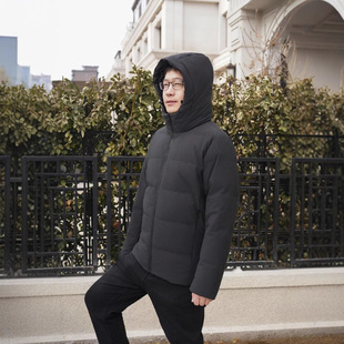 2024 New Hooded Mid-Length Men's down Jacket, Urban Casual, Lightweight, Warm and Stain-Resistant