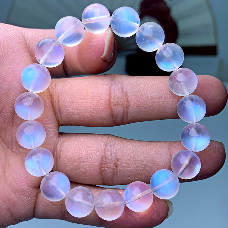 Natural Blue Moonstone Bracelet Night Elf Blue Cat Eye Moonstone Crystal Transparent Strong Crystal Jewelry Wholesale