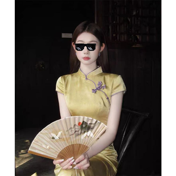 新しい中国風のスタイルとYaolu州月の気質の高級チャイナドレス女性の夏のレトロなロングスカート|undefined