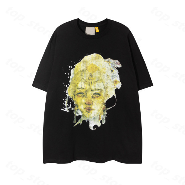 In-Stock Shorts and Shirts Galler Ink-Splattered Collaboration Lanvin Washed Vintage Short-Sleeve T-Shirt Unisex One-Piece Wholesale