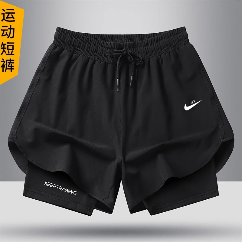 Brand Summer Sports Running Men's Sports Shorts Men's Summer Ice Sports Silk Quick-drying American Style Three-part Shorts