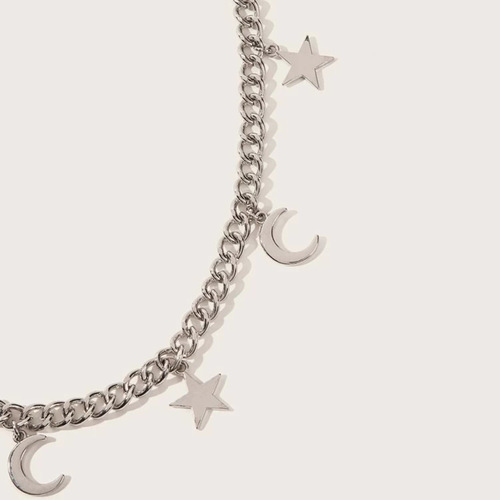 European and American cross-border new hip-hop pants chain alloy star moon tassel pendant chain-style waist chain punk-style pants chain