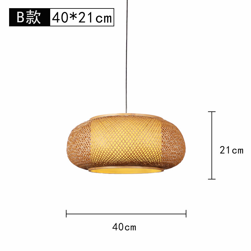 Lámpara de araña tejida de bambú Restaurante chino Lámpara de salón de té de linterna de bambú Restaurante japonés Sombrero de paja Lámpara de araña tejida de ratán B & B