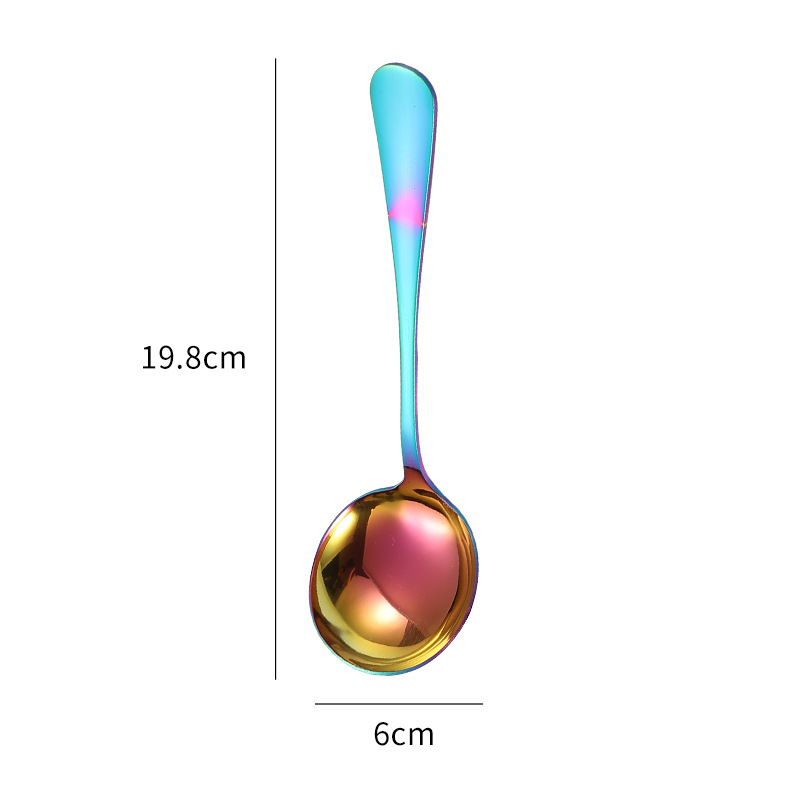 Stainless steel soup shell factory direct 1010 series gold plated spoon ...