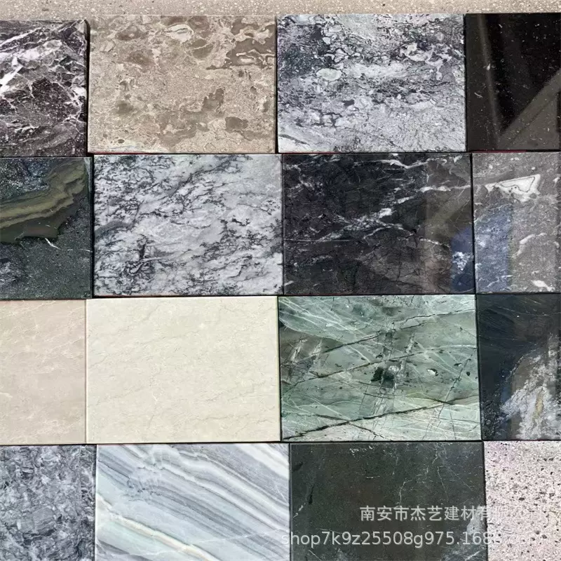 天然奢石样品工程大理石材透光轻奢材质打样 洞石水刀拼花定制