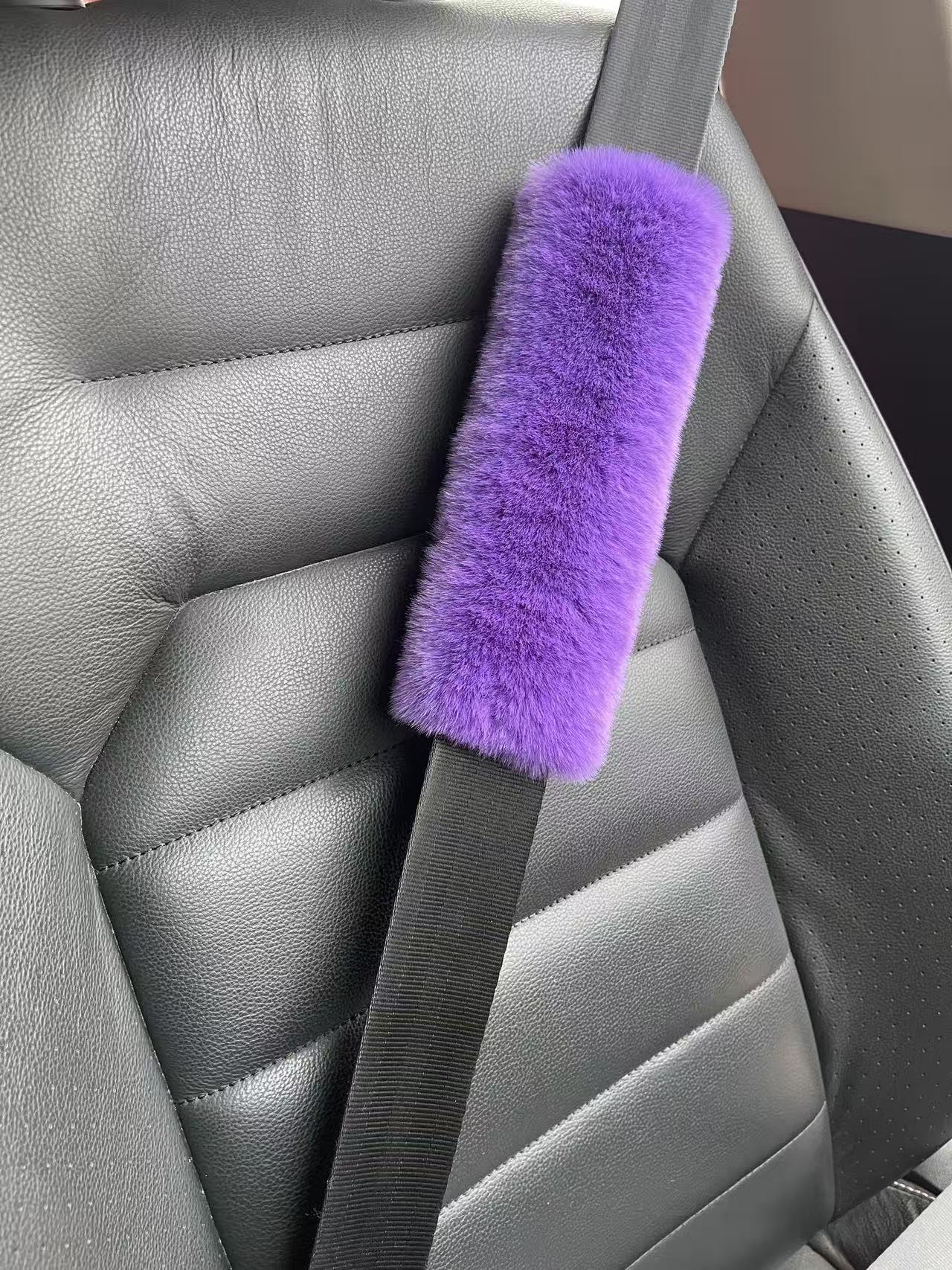 Car Seatbelt Shoulder Pads Imitation Rex Rabbit Fur Anti-Scratch Backpack Straps Children's Schoolbag Backpack Decorative Covers Decorative Pads